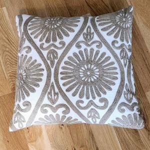 2 Pier One neutral color 18 x 18 pillow with removable cover - Buy both for 18!